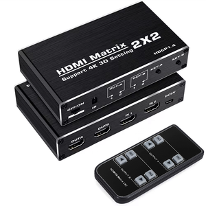 SYONG 2x2 HDMI Matrix Switch Splitter dengan HDMI 2 in 2 keluar penuh saluran mendukung 4K x 2K @ 30Hz,HDCP <span class=keywords><strong>2.2</strong></span> matrix HDMI - Product Image 1