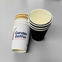Gobelets en papier à double paroi de 8 oz, 12 oz, 16 oz, qualité alimentaire, 100 % pâte de bois vierge, gobelets à café jetables, gobelets à boissons chaudes, directement de l'usine