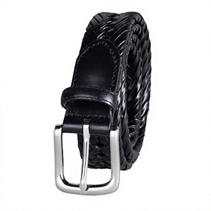 Nuevo Cinturón Casual de Cuero Vacuno Negro Marrón con Hebilla Metálica de Cierre Automático Plateada para Hombre - Product Image 3