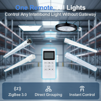 Sistema de Iluminación Inalámbrico Inteligente ZigBee 3.0 Comercial, Alimentado por Batería, Control Remoto Único, Control de Agrupación Directa de Todas las Luces