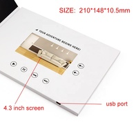 Carte de vœux vidéo pop-up personnalisée TFT/LCD pour mariage, cadeau, brochure vidéo 4,3'' 4'' 5'' 7 pouces