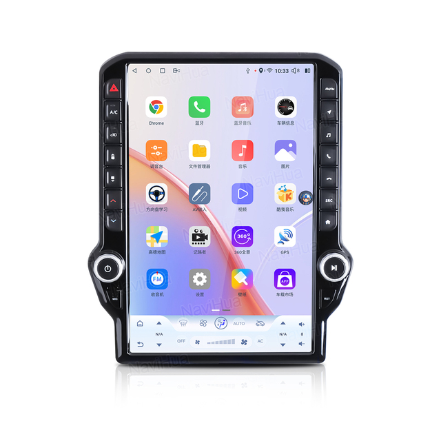 NaviHua Head Unit 14.5inch Tesla Screen Android Car Radio Multimedia  GPS Navigation Carplay Stereo for Dodge Ram 2013-2018