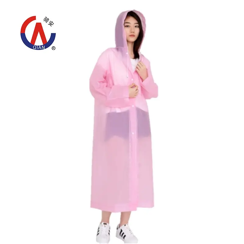 Haute Qualité EVA Adulte PVC Pluie Poncho, Longue Veste de Pluie