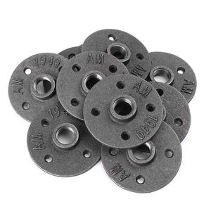 1/<span class=keywords><strong>2</strong></span> ''черный настенный кованый железный трубный фитинг с резьбовым напольным фланцем для трубной лампы кронштейн и ножки стола - Product Image 1