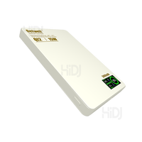 Batterie externe sans fil magnétique ultra-fine en métal blanc avec câble intégré