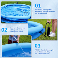 Piscine gonflable ronde de 3 m (10 pieds) à montage rapide, capacité de 956 gallons, en PVC uni enduit résistant aux UV, jouet d'été durable pour jardin familial