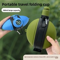 Nouvelle tasse pliable créative en silicone de qualité alimentaire pour la randonnée en extérieur, avec bec incliné, bouteille d'eau portable et pliable, logo personnalisable