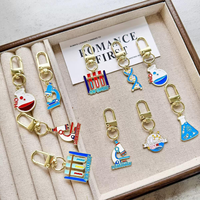 Nouveau Porte-clés de laboratoire de chimie à double hélice, cadeau pour diplômé, motif molécule scientifique, en métal, microscope