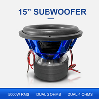 Subwoofer Speaker Mobil Profesional 15 Inch, Aluminium, OEM, 5000WATTS RMS, Dual Coil 2OHM