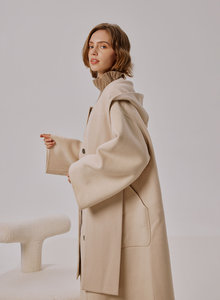 Fabrication professionnelle de vêtements bon marché pour femmes, manteau en laine élégant pour femmes, <span class=keywords><strong>Trench</strong></span> en cachemire pour dames - Product Image 3