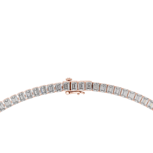 Collier en or rose avec diamant de laboratoire serti clos, bijou de luxe pour femme, idéal pour mariage, fête, anniversaire, usage quotidien, ou comme cadeau - Product Image 3