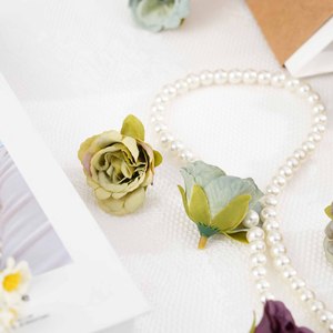 Têtes de roses artificielles Maria, fleurs en soie pour artisanat DIY, décoration intérieure, arrangement de boîte cadeau - Product Image 2