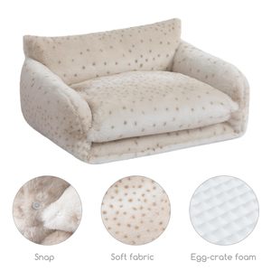 Cat <strong>Bed</strong> Fluffy Plush Double-Layer Soft Pet Couch Orthopedic Sofa Nest <strong>Beds</strong> for Small Cats and <strong>Dogs</strong> - Product Image 1