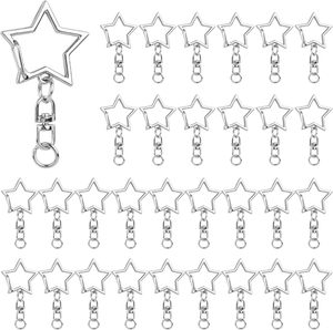 AUEAR Llavero de Plata con Mosquetón Metálico para DIY, Hebilla Colgante y Accesorios para Bolsos, Anillo Creativo para Llaves, Diseño de Estrella - Product Image 1