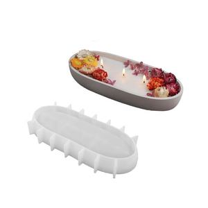Moule <span class=keywords><strong>en</strong></span> silicone pour pot de <span class=keywords><strong>fleurs</strong></span> <span class=keywords><strong>en</strong></span> <span class=keywords><strong>béton</strong></span> <span class=keywords><strong>en</strong></span> forme de bateau, moule pour résine époxy, plateau de rangement pour plantes succulentes, bricolage - Product Image 2
