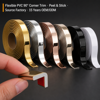 Bande de protection d'angle en PVC écologique Bahao, autocollante, flexible, chromée, pour murs, armoires, miroirs et cadres
