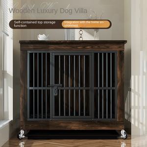 מודרני ביתי מודרני עץ אינטגרationמוצק ארגז ריהוט בית לחיות מחמד עם מדף אחסון, קל תנועה - Product Image 4