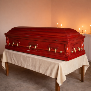 Ataúdes de Madera de Sapele de Alta Calidad Estilo Americano Qianrui, Ataúd de Madera para Adultos con <span class=keywords><strong>Acabado</strong></span> de Terciopelo Satinado y Asas - Product Image 5