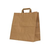 Sacs Personnalisés en Papier Kraft Marron, Compostables, avec Poignée Plate, Vente en Gros