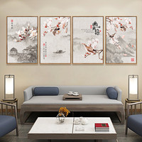 Peinture de Style chinois, affiche de toile de fleur de montagne, décor d'art mural, peinture à l'huile sur toile, affiches imprimées, image d'art mural