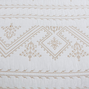 Matrimonio bianco 3 pezzi King Size ricamo reversibile set di biancheria da letto di lusso in cotone - Product Image 5