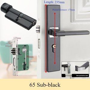 مقابض أبواب خشبية من الألومنيوم بلون ذهبي وأسود من الأدوات الحديثة للاستخدام الداخلي مع قفل يستخدم في الفنادق والمنزل وغرف النوم - Product Image 3