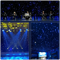 Toile de fond LED RGB en tissu étoilé scintillant, rideau d'étoiles ignifuge, taille personnalisée, draperie scintillante pour scène, mariage, événement, DJ, bar