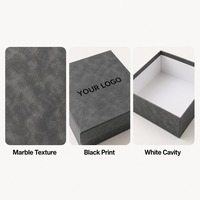 Caixa de Presente com Tampa de Mármore Cinza Carvão, Impressão Personalizada, Rígida, Resistente, Reciclável, Premium, Fornecimento Direto de Fábrica