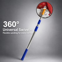 Outil de ponçage mural à manche extensible avec éclairage LED et support de papier de verre rechargeable par USB pour le lissage des cloisons sèches (vente en gros)