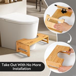 Tabouret de toilette pliable <span class=keywords><strong>en</strong></span> bambou à prix abordable, marchepied <span class=keywords><strong>en</strong></span> <span class=keywords><strong>bois</strong></span> pour enfants pour une meilleure posture à la toilette - Product Image 5