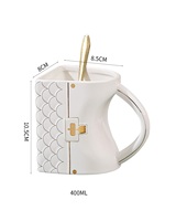 Mug en céramique en forme de sac à main de style coréen - Tasse à café chic et originale pour le thé, le lait et le cappuccino, idée cadeau tendance