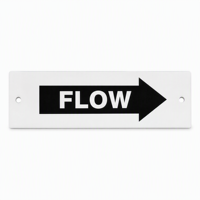 Panneau de signalisation directionnelle en PVC avec symbole FLOW pour les tuyaux industriels