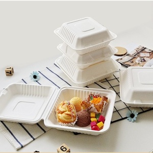 Envase de Alimentos Desechable <span class=keywords><strong>Ecopack</strong></span> Rectangular, Grueso, Resistente al Aceite, Biodegradable, Hecho con Materiales Reciclados, Color Primario, Bagazo - Product Image 2