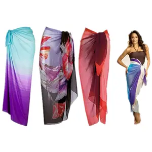 Custom design logo print cheaper beach sarong pareo for promotions