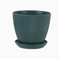 Pot de fleurs d'intérieur en résine avec plateau, durable, écologique, économique, rond, pour la culture d'herbes et de cactus, utilisation à la maison et au jardin