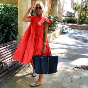 Abito estivo da donna ampio da donna in tinta unita <span class=keywords><strong>tuta</strong></span> Casual gonna corta - Product Image 3