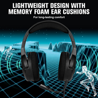 Casque de jeu USB 3,5 mm, casque de jeu multiplateforme, microphone de qualité professionnelle, écouteurs en mousse respirante
