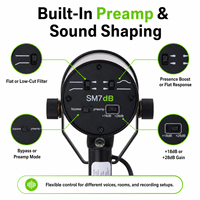 Microphone de studio dynamique SM7dB avec préampli intégré - Micro XLR pour podcasting, streaming et enregistrement vocal, son chaud et lisse