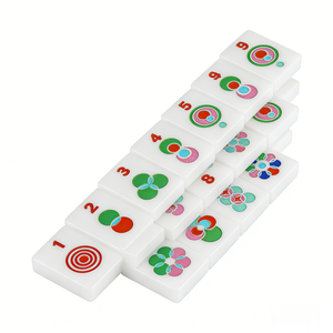 160 tuiles de mahjong en acrylique, rouge rose, style contemporain, pour quatre joueurs, unisexe, en stock, possibilité de personnalisation, emballées - Product Image 3