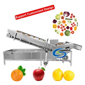 Commercial Fruits Apple Lemon Grapes Cleaning Machine Fresh Vegetable Spinach Celery Washer Air Bubble Washing Machinery