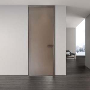 Puerta Interior de Lujo con Acabado Liso, Núcleo de Madera Maciza con Marco de Aluminio Oculto, Diseño Invisible - Product Image 2