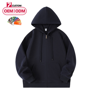 Sweat à capuche en coton éponge 450G avec logo personnalisé, couleur terre unie, épaissi, pull pour homme, cordon anti-rétrécissement, design doublé - Product Image 1