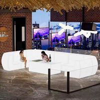 Télécommande, lumières RGBW à changement de couleur, mobilier de luxe, ensemble de canapés, bar de nuit, lumière LED en plastique, canapé de loisirs