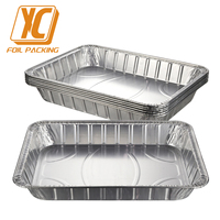 Récipient jetable argenté de 6700ml en aluminium 457X337X63mm pour la cuisson des aliments de pique-nique en plastique PET