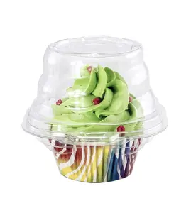 사용자 정의 1 2 4 6 12 24 구멍 컵케익 투명 플라스틱 클램쉘 용기 머핀 힌지 일회용 포장 상자