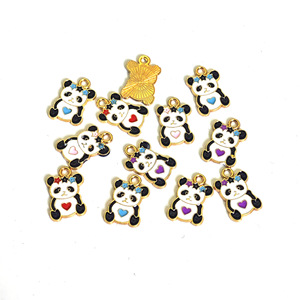 Breloques Panda en alliage de zinc, pendentif de dessin animé 12x18mm, pour bijoux DIY, porte-clés, bracelets, colliers, accessoire unisexe - Product Image 3