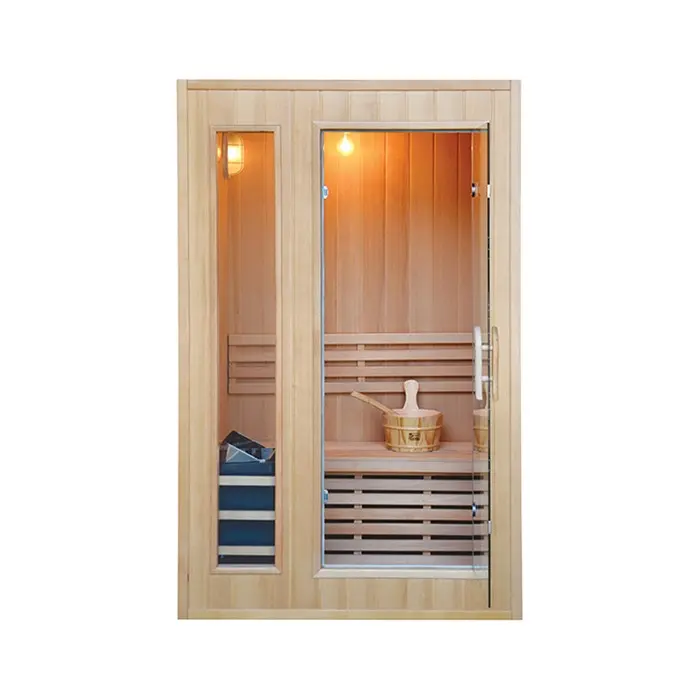 Hemlock 2 kişi açık geleneksel sauna odası fabrika sauna buhar duş odası