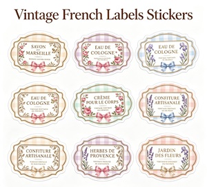 Eco-Friendly Custom scratch off <b>stickers</b> Vintage French Labels decorative vinyl <b>Stickers</b> for packing and decorative - Product Image 1
