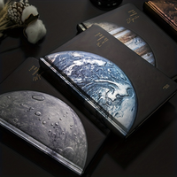 Carnet 3D Relief Terrestre avec Pages Colorées NAA05 – Couverture Créative Lune & Texture Fraîche pour Écriture Créative & Journalisation