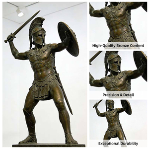Escultura de Bronce de Guerrero Griego Antiguo Personalizable a Tamaño Real, Estatua Clásica de Gladiador - Product Image 4